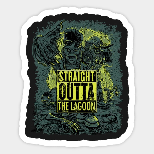 Straight Outta The Lagoon Sticker by WeaselPop